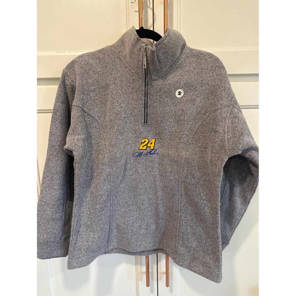 Chase Authentics Jeff Gordon 24 NASCAR Quarter Zip Fleece Gray Small NWT VTG
